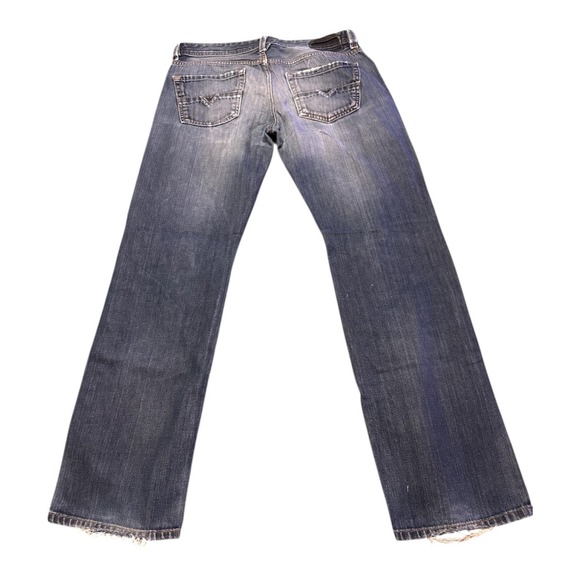 Diesel Jeans Mens 32x32 Blue Larkee Straight Leg Medium Wash Distressed Denim - Picture 2 of 7